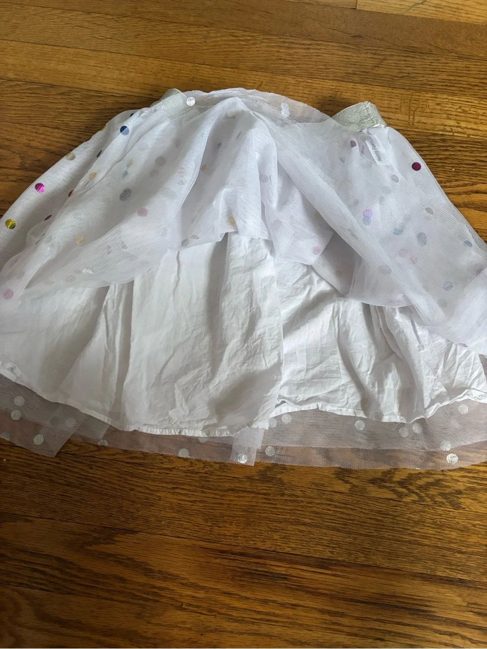 Sparkle Dot White Tulle Skirt for Girls
